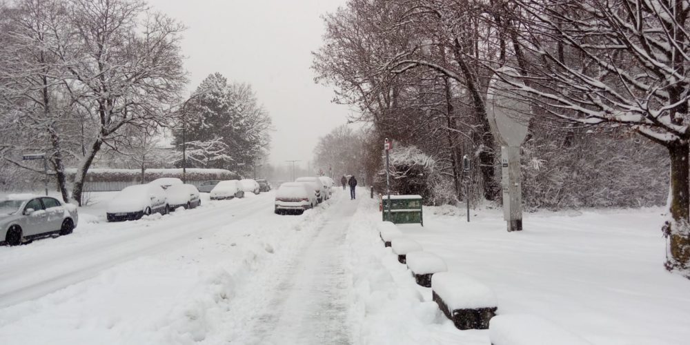 Schnee in der Grasmeierstraße